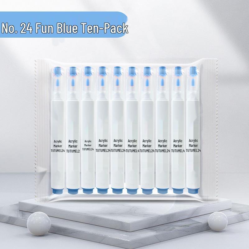 Набор водостойких художественных маркеров одного цвета, 36 штук - Черный, Белый, Красный непрозрачный - Идеально для детского рисования