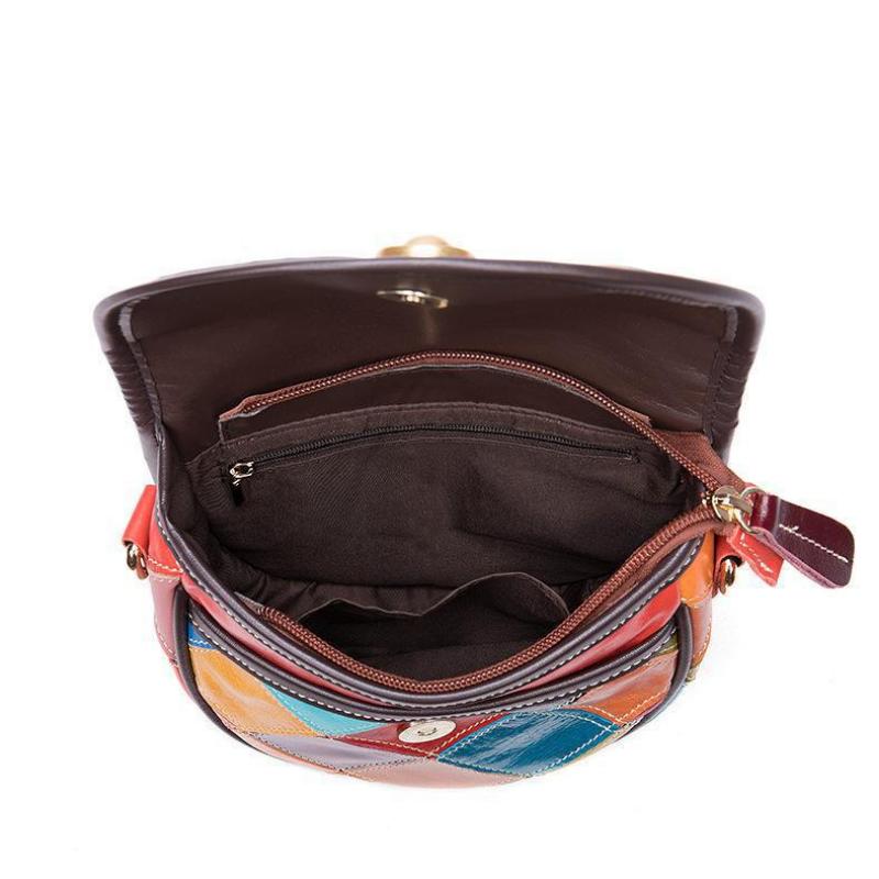 Johnature Цветная женская сумка из натуральной кожи, винтажная мягкая воловья кожа, универсальные клетчатые сумки на плечо и через плечо