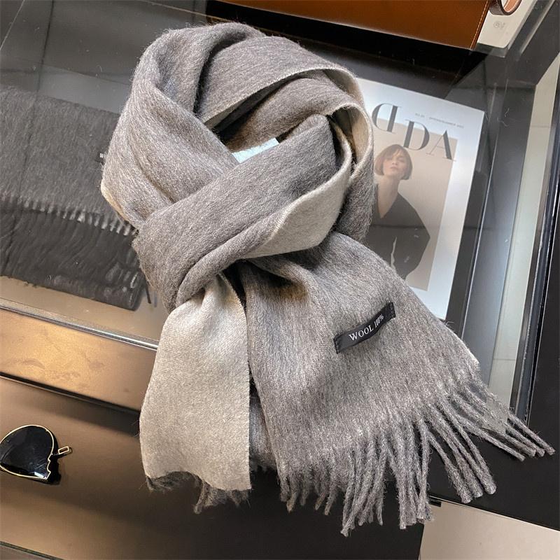 Women's Winter Long Scarf 100% Wool Christmas Scarf Style Warm Soft Chunky Wrap Shawls Scarves Men Thicken Poncho Stoles