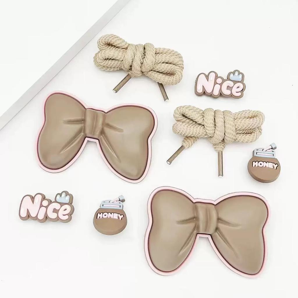 Модные милые шармы для обуви с любовью, аксессуары, черное кружево на шнуровке, украшение для обуви, черные цветы, буквы, пин для клогов для женщин, девочек, подарок