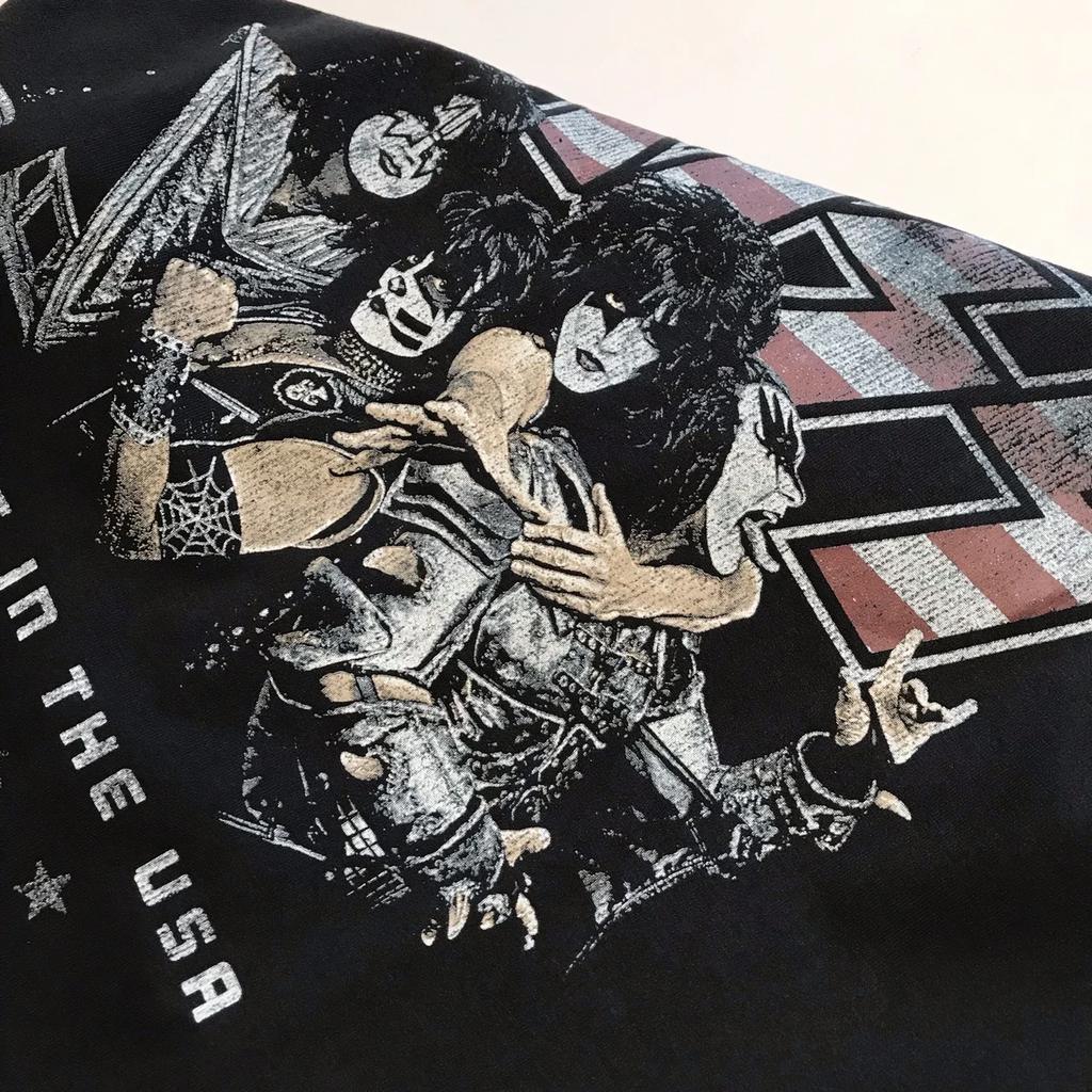 Метал Рок Группа Kiss Мужская Одежда Мода Летние Футболки Уличная Одежда 100% Хлопок Свободные Топы Дышащая Футболка