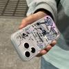 Чехол для iPhone с рисунком в стиле граффити: пианино, гитара, яблоко - Совместим с 11/13/14/15/16/17 Pro Max - Ударопрочный мягкий дизайн для женщин.