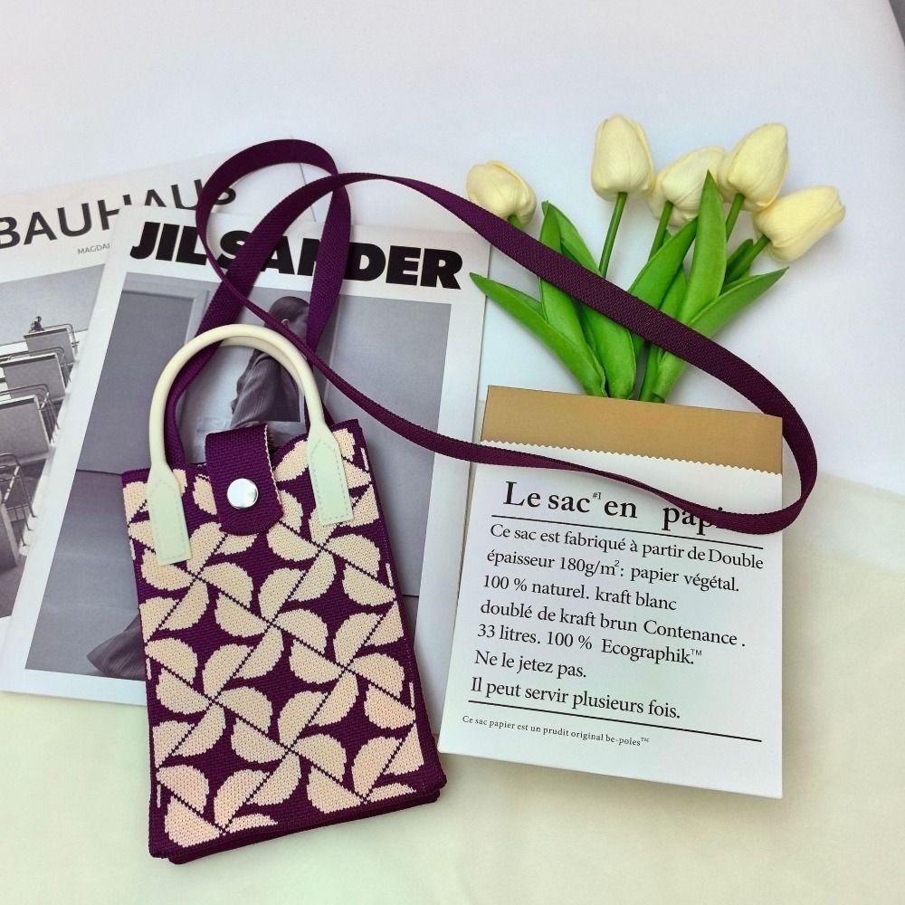 Мини-сумка через плечо, симпатичная сумка для мобильного телефона, студенческая сумка-мессенджер, вязаная сумочка, держатель для ключей, помада, мешочек