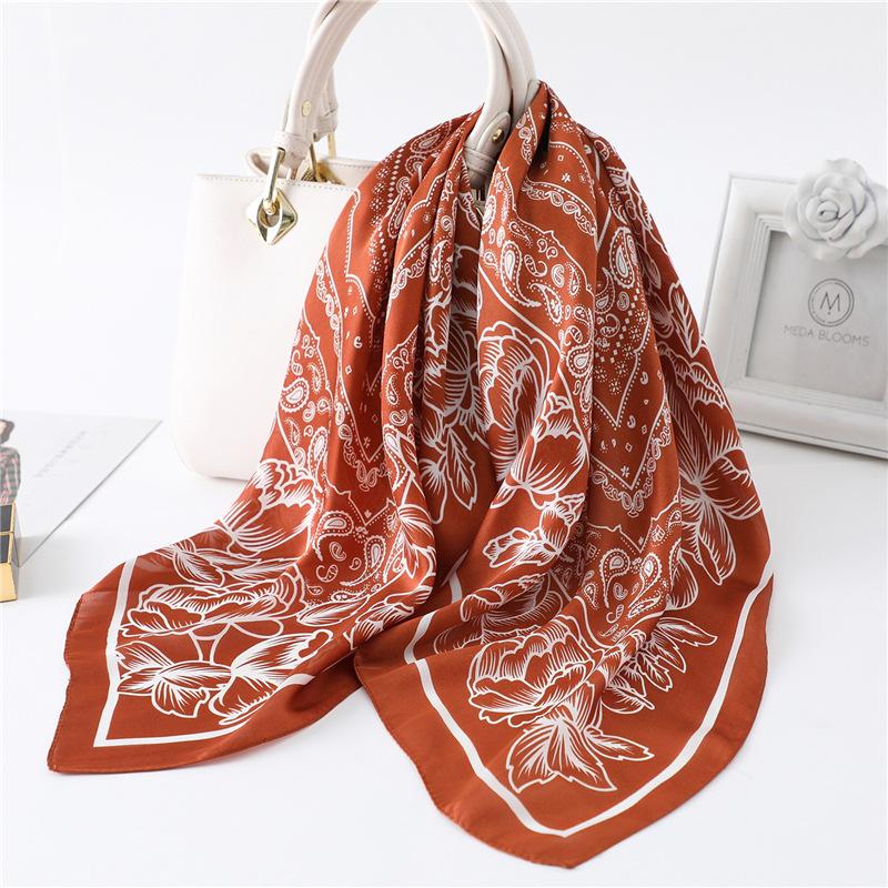 70 * 70cm New Silk Small Square Scarf For Women'S Neck Protection Professional Scarf Versatile Hair Tie Headscarf Scarf