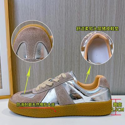 Женские спортивные туфли из натуральной кожи, немецкие тренировочные туфли, весна 2025, новая женская спортивная обувь, ретро, плоская подошва, женские кроссовки Forrest Gump, женская обувь