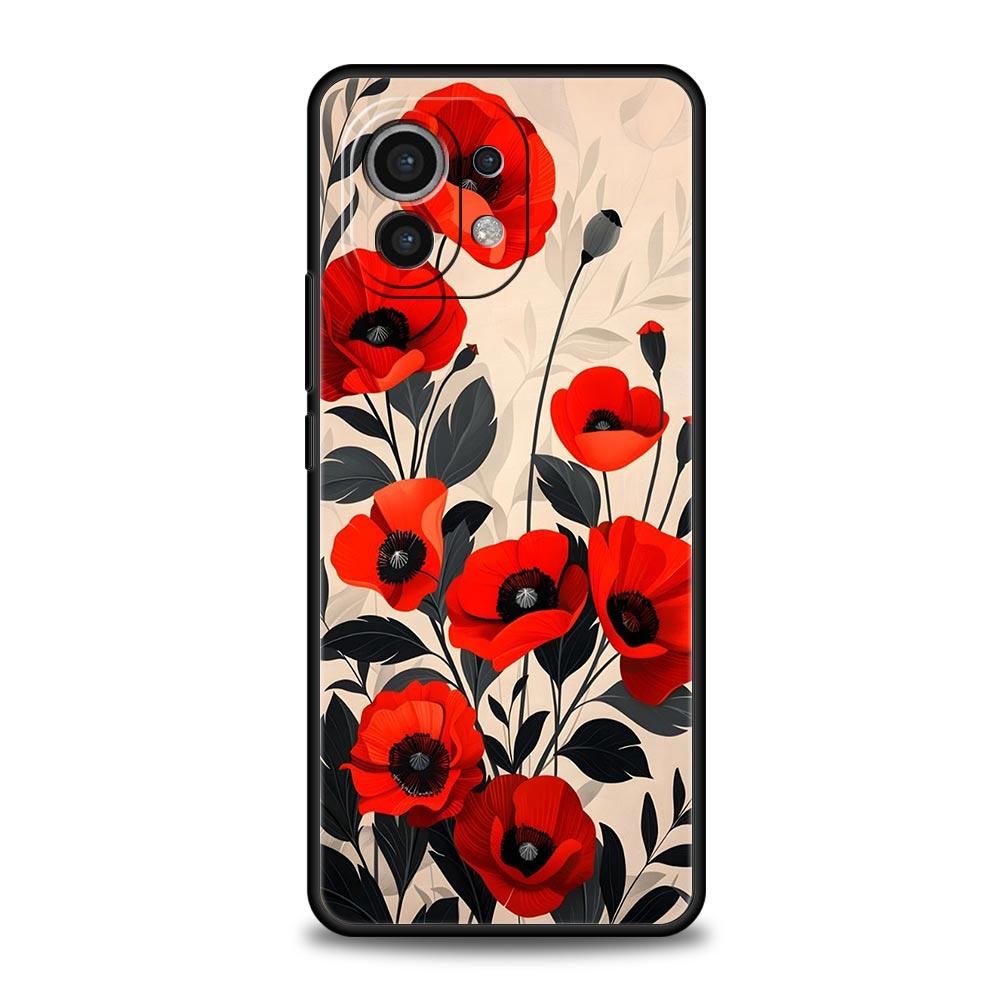 Чехол для телефона Cover для Xiaomi Mi 17 15 14 13 12 11 Ultra 15T 14T 13T 12T 11T Pro Lite 5G Мягкий ТПУ Capas Мультяшный Цветок Fundas Сумки