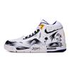 Nike Flight Legacy Leather Abrasion Resistant Mid top Vintage Basketball Shoes Men's Black White BQ4212-102(team656--BOX)