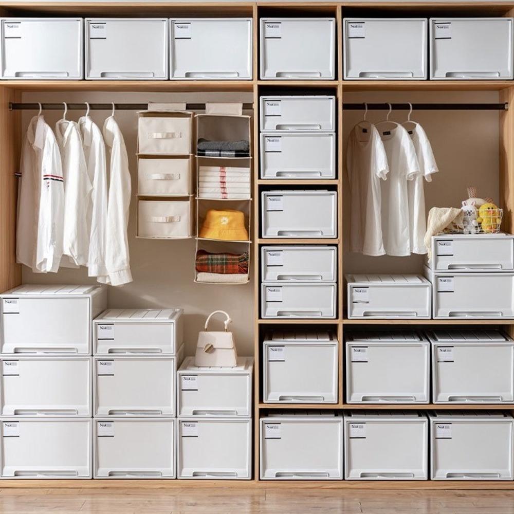 Пластиковый ящик для хранения Комбинируемые прикроватные контейнеры для хранения Гардероб