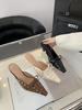 Мода Модные женские сандалии Летние уличные туфли-мюли Туфли на толстом высоком каблуке Черные бежевые коричневые туфли-лодочки для офиса и вечеринки Сандалии Сексуальные 35-39