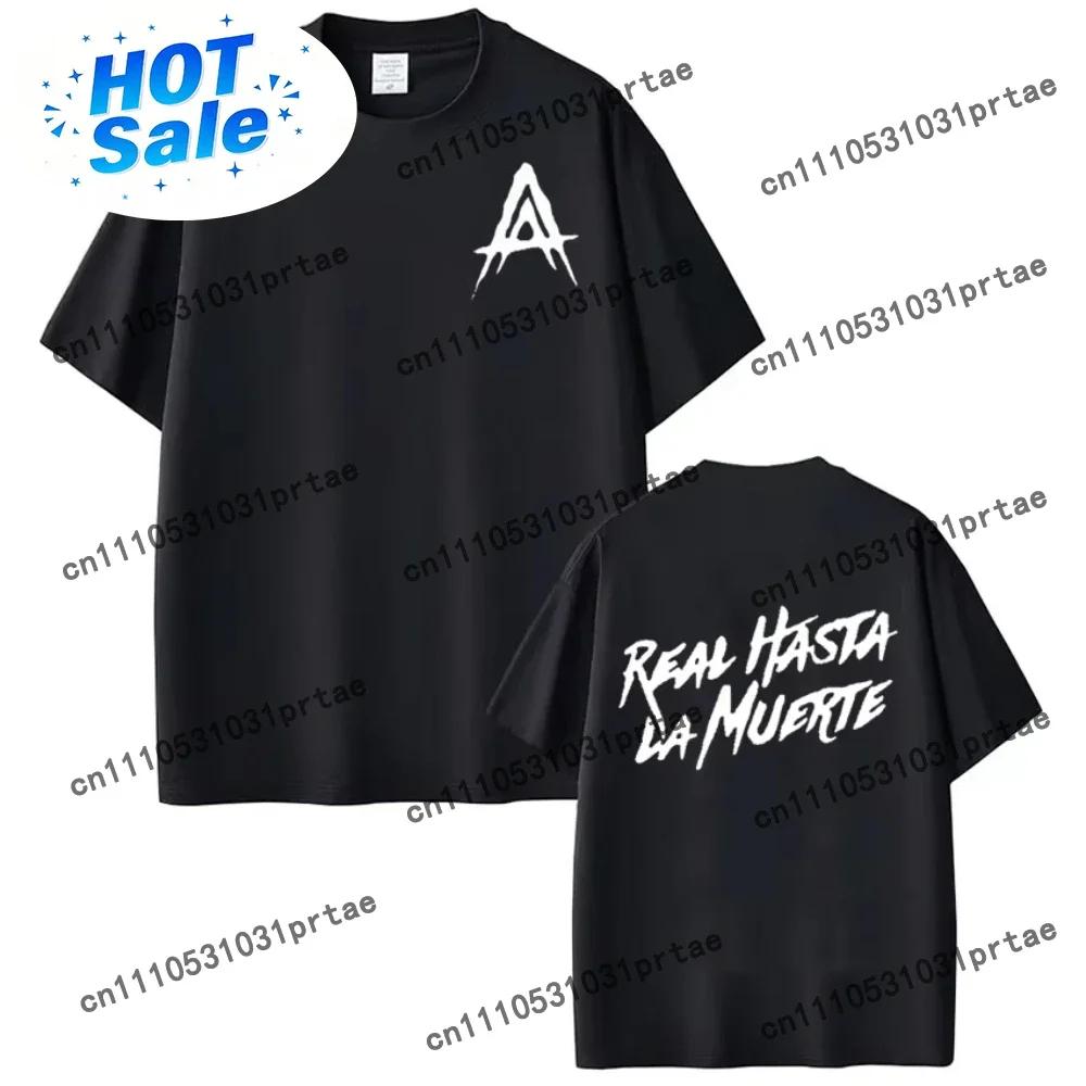 Rapper Anuel Aa Real Hasta La Muerte Tshirt Harajuku Fashion Short Sleeve T Shirt Unisexs Wounisex Hiphop Punk Cotton Sports Black