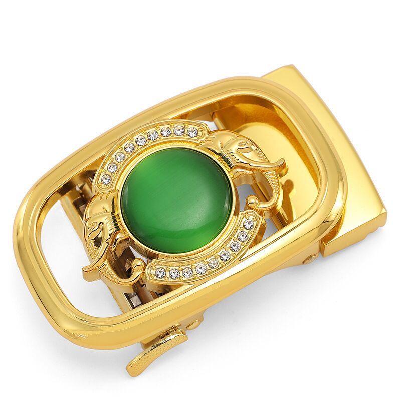 Agate Gemstone Rhinestone Automatic Belt Buckle, 3.5mm Inlaid, Single Head for Pants