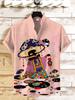 European and American 1D digital printing loose trend short-sleeved lapel cardigan, shirt wholesale