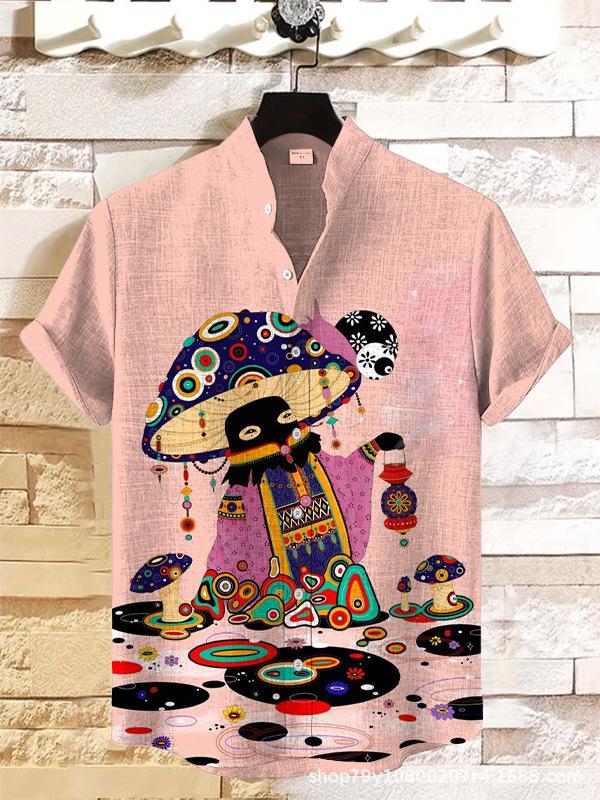 European and American 1D digital printing loose trend short-sleeved lapel cardigan, shirt wholesale