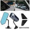 2x F1 Style Retro Car Side Rearview Mirror Pair Universal Vintage Blue Lens Side Glass Wide Angle Metal Rear View Mirror