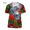 Fashion Animal Parrot Pattern 3D Printing T-shirts Summer Casual Round Neck Short-sleeved Men's and Women's Unisex T-shirts