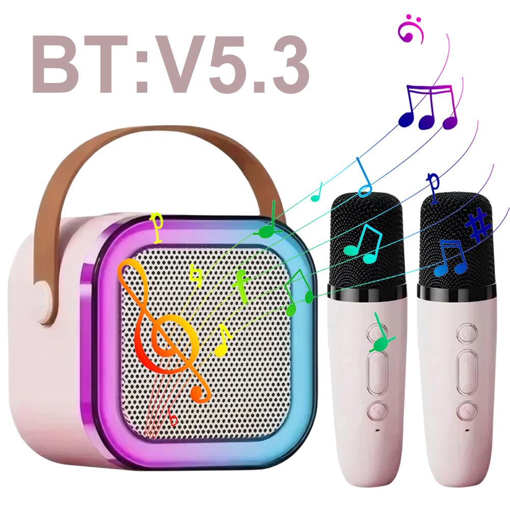Совместимый с Bluetooth 5.3 RGB многоцветный динамик многоразовый караоке-машина игрушка A