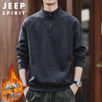 Мужской свитшот JEEP SPIRIT с воротником-стойкой и застежкой-молнией до середины