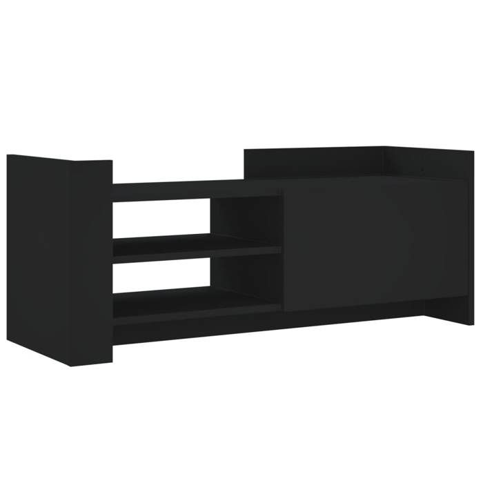 VidaXL Meuble TV Noir 100x35x40 cm Bois d'ingénierie, support TV, buffet TV, meuble multimédia, banc TV, armoire hifi, 848375