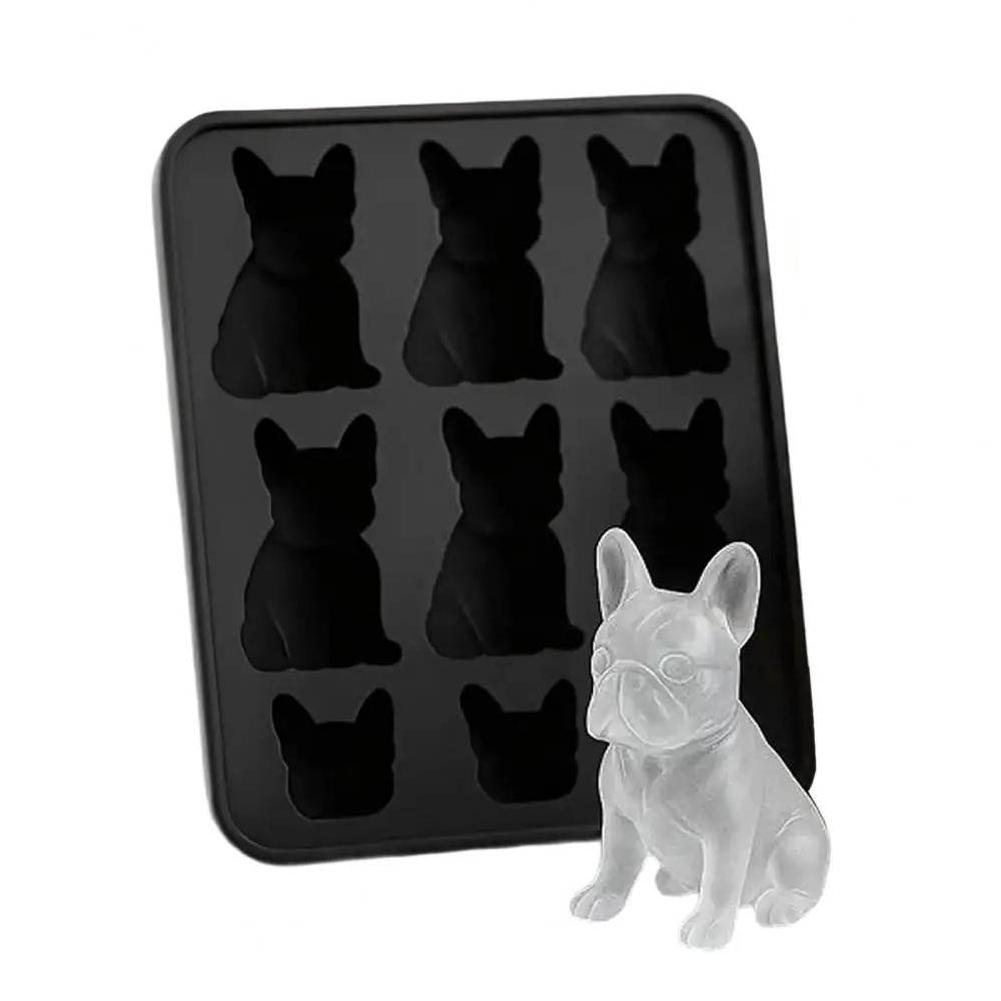 Набор подносов Молд для кубиков льда Французский бульдог Силиконовый 3D форма для льда в виде собаки Производитель 6 ячеек Формы для льда для виски Милые оригинальные подарки
