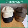 Letter Material Pu Curved Brim Octagonal Cap Cold Season Fashion Accessories