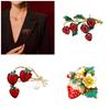 Multipurpose Fun Sophisticated Strawberry Brooch Elegant Designs Portable Fashion Accessory for Performers Daily Outfits