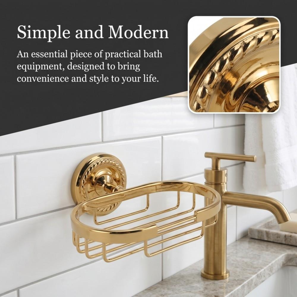 Copper Soap Holder Twist Design Soap Dish Durable Soap Basket Bathroom Shower Kitchen