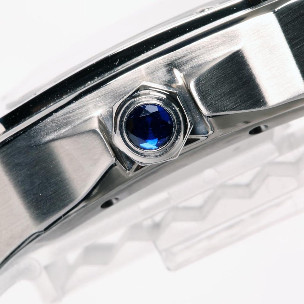 Watch OMECO Clitoris Mankos100 Japanese Movement Luxury Watch Watch Omeko Clock Men's Men's (Silver)