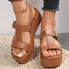 Summer Fashion Women Narrow Band Cross-tied Buckles Platform Peep Toe Rome Design Sexy Sandal Mature Shoes Ladies Female