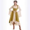 Baroque Style European Medieval Stage Dress With Spliced Polyester Fabric For Theater Performances