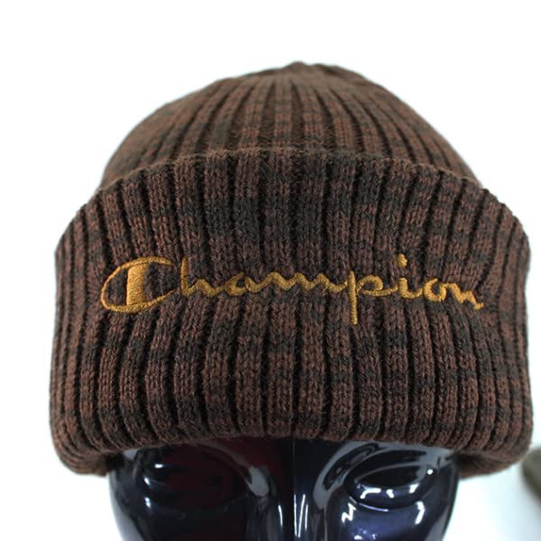 Champion Knit Cap Women's Men's Knit Hat Beanie Unisex Brown