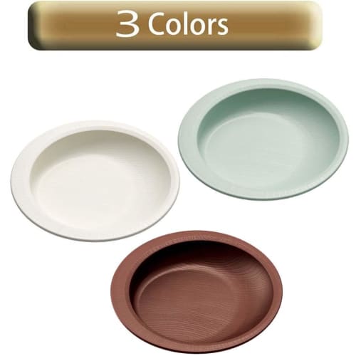 Skater Easy-Scoop Plate, Wood Grain Cream, Durable Plastic, Biomass-Based, Microwave and Dishwasher Safe, NPLS2B-A