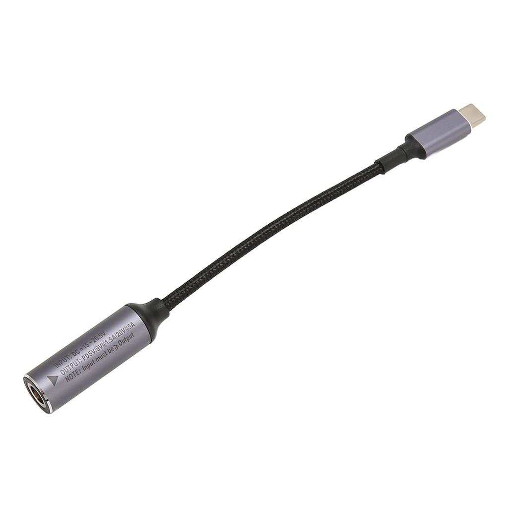 DC to Type C Cable 6.5mmx1.4mm 100W Female Input to Male Output Nylon Type C to DC6514 Cable for Tablet Phone PC