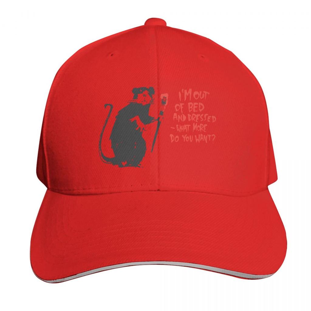BANKSY Out Of Bed Rat Baseball Cap Military Tactical Cap Hat Baseball Cap Beach western Hat Womens Hats Unisexs