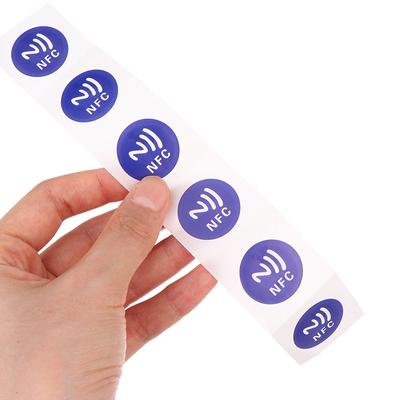 6 шт. 13,56 МГц Iso14443A Ntag 213 чип Rfid клейкая метка этикетка синяя NFC Ntag213 144 байта мокрые метки наклейки для телефона NFC