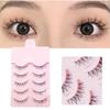 Пять пар натуральных трехмерных крестообразных накладных ресниц для ежедневного макияжа нюд Большие аксессуары для глаз тонкие длинные густые завитые накладные ресницы mother sense