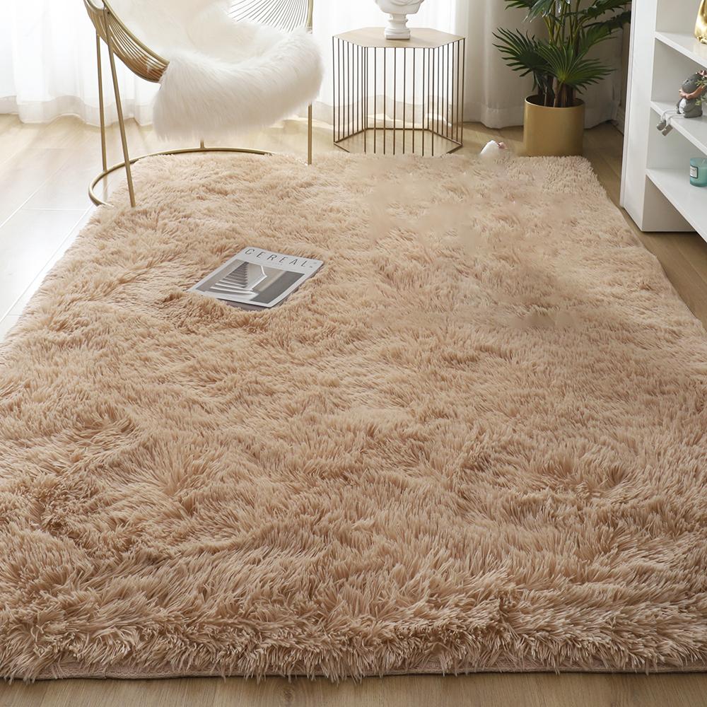 Plush Carpet Suitable For Living Room White Soft Fluffy Carpets Bedroom Bathroom Non-slip Thicken Floor Mat Teen Room Decoration