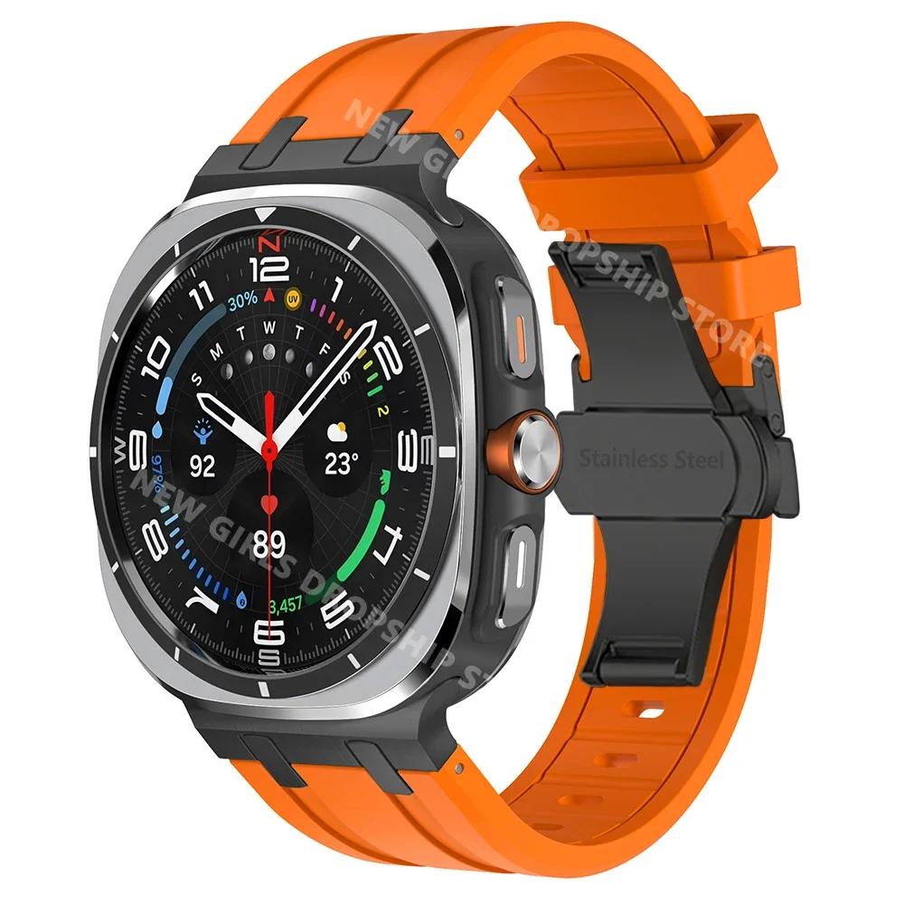 AP Silicone Loop Strap for Samsung Galaxy Ultra 47mm Luxury Men Sports Band for Samsung Galaxy Ultra Butterfly Buckle Watchband