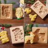 Деревянные формы для печенья на Рождество DIY 3D гравированные тисненые формы для печенья, пряников, резаки, формы, рождественская елка, Санта Клаус, форма для печенья