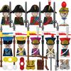 Medieval Napoleonic War Soldiers Figures Military MOC Building Block Knights British French Fusilier Rifles Weapon Kids Toy