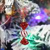 High-quality Plastic Hanging Candy Ornament 6Pcs/Box Christmas with Lanyard Unbreakable Reusable Electroplating Festive Decorations Holiday Decoration