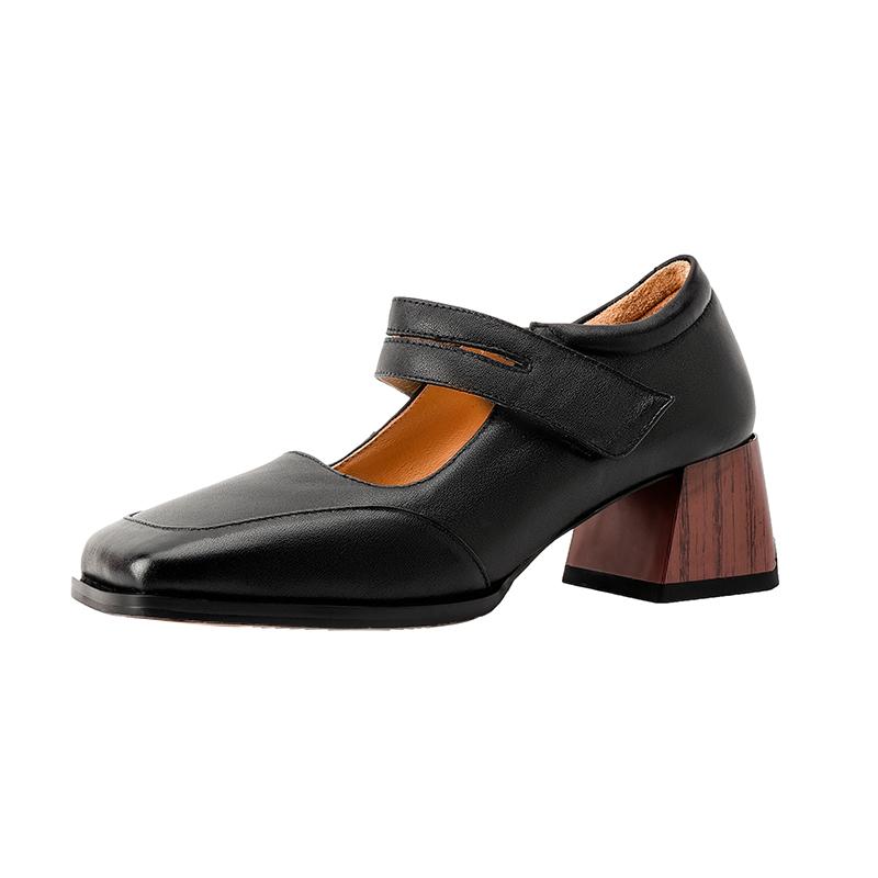 Мода 2025 Новые Ретро Туфли из Натуральной Кожи Женские Туфли-лодочки на Высоком Каблуке Мэри Джейн Туфли на Платформе Весна Лето Женские Вечерние Туфли Каблуки