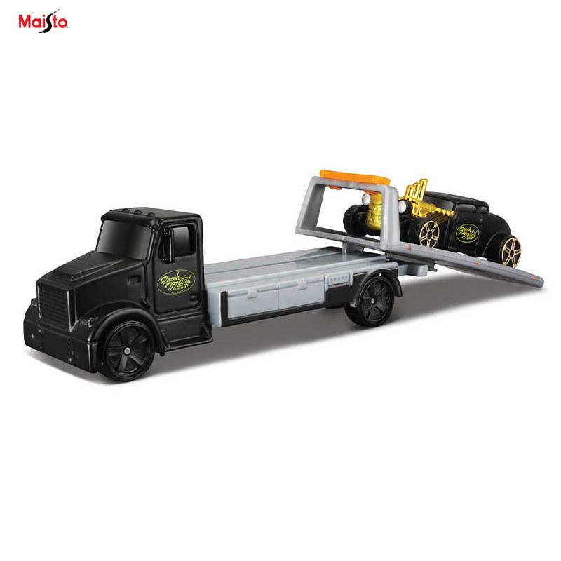 AAAOO1 Maisto 1:64 FLATBED/1988 BMW M3 E30 1965 FORD MUSTANG elite transport Die-casting car model collection gift toy