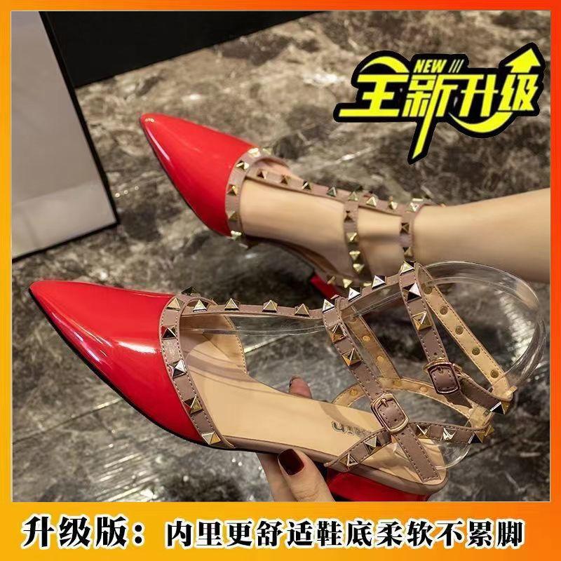 2024 Интернет-знаменитость, новая мягкая подошва, не уставшие ноги, корейские женские сандалии, односложная пряжка, легкие, дышащие, высокие каблуки