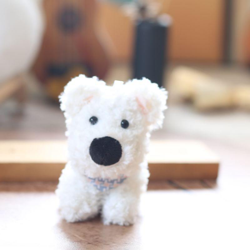 Миниатюрный плюшевый брелок в виде собаки породы вест-хайленд-уайт-терьер, подвеска для сумки, игрушки из ПП хлопка, плюшевые