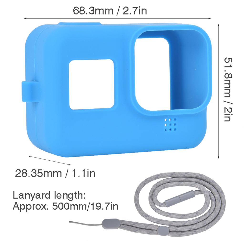 Silicone Anti Fall Protective Cover Case Accessory for 8 Action Camera(white )