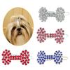 Puppy Hair Clips Rhinestone Inlaid Pet Headdress Copper Fashion Pet Bone Hair Clip