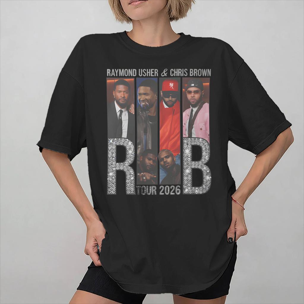 Summer Chris Brown Ushers RB Tour 2026 T Shirt for Unisex Women Cotton Tee Shirt Short Sleeve Tops