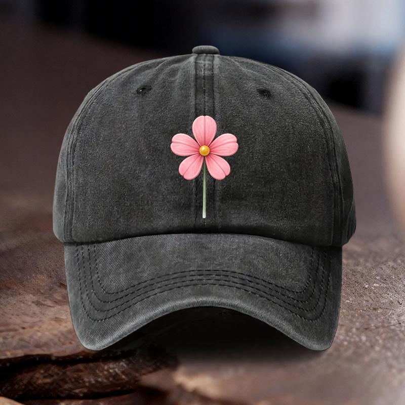pc Adjustable Hat with Pink Cherry Blossom Print Unisex Outdoor Sport Style Ideal Gift for Wedding Party Birthday Racing T