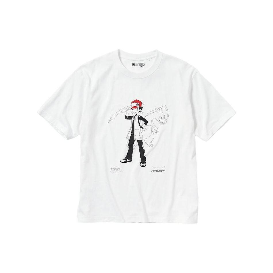 Uniqlo X Pokémon Сотрудничество SS23 Принт с узором Эша Короткий рукав Футболка Унисекс Топы Белый 462031-00