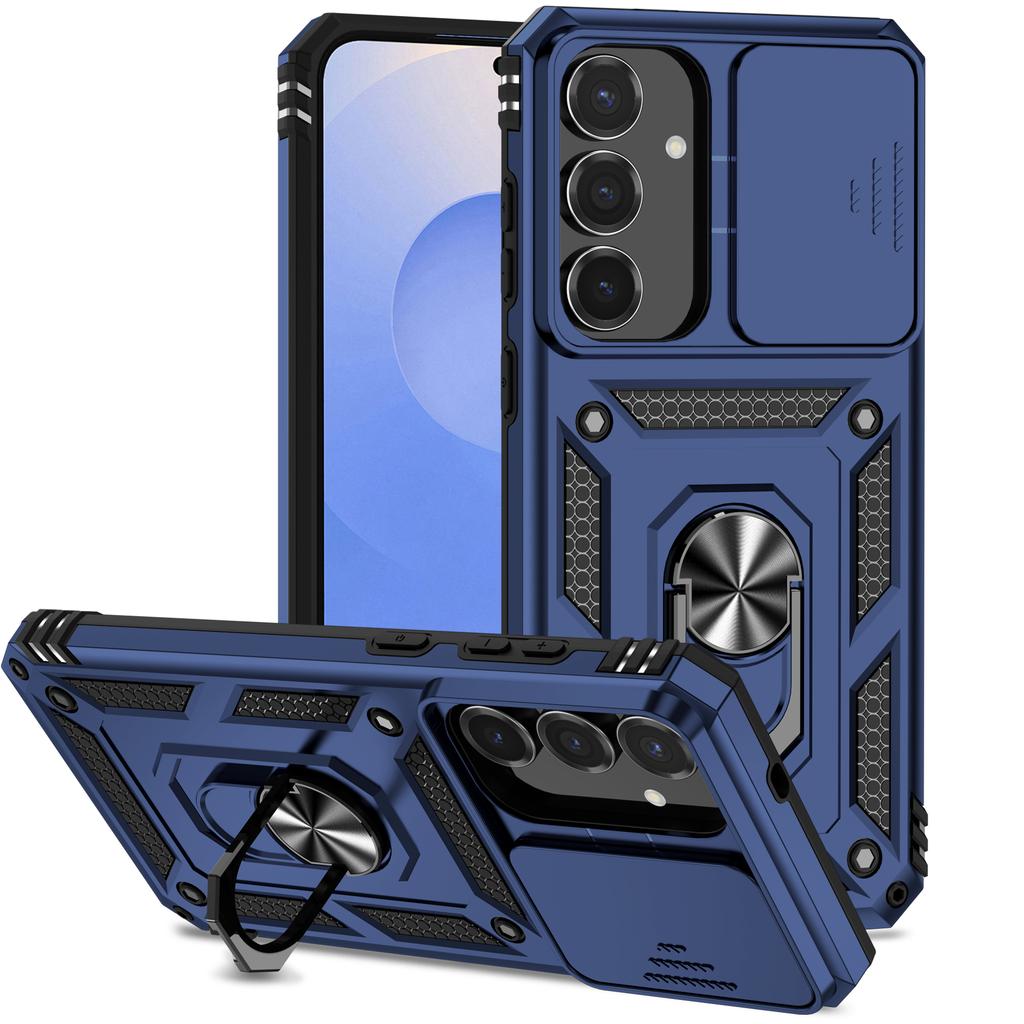 For Samsung S25 FE Case Car Magnetic Ring Stand Slide Camera Armor Shockproof Cover For Samsung Galaxy S25 FE S25FE Coque Funda